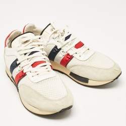 Moncler Multicolor Fabric and Suede Lace Up Sneakers Size 45