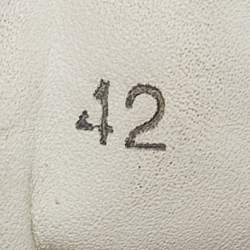 Pre Owned Moncler White Leather Monaco Lace Up Sneakers Size 42