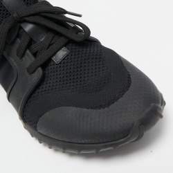 Moncler Black Neoprene And Rubber  Emilien Lace-Up Sneakers Size 42