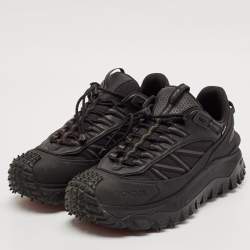 Moncler Black Canvas and Leather Trailgrip GTX Sneakers Size 45