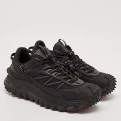Moncler Black Canvas and Leather Trailgrip GTX Sneakers Size 45