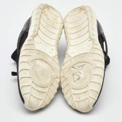 Pre Owned Moncler Black Neoprene and Rubber Emilien Lace Up Sneakers Size 41.5