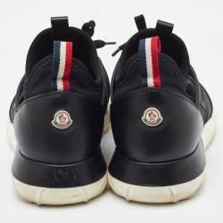 Pre Owned Moncler Black Neoprene and Rubber Emilien Lace Up Sneakers Size 41.5