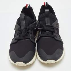 Pre Owned Moncler Black Neoprene and Rubber Emilien Lace Up Sneakers Size 41.5