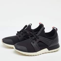 Pre Owned Moncler Black Neoprene and Rubber Emilien Lace Up Sneakers Size 41.5
