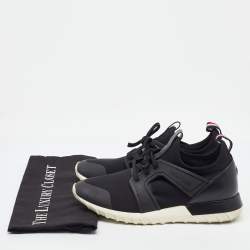 Pre Owned Moncler Black Neoprene and Rubber Emilien Lace Up Sneakers Size 41.5