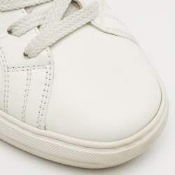 Pre Owned Moncler White Leather New Monaco Sneakers Size 42