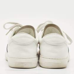 Pre Owned Moncler White Leather New Monaco Sneakers Size 42