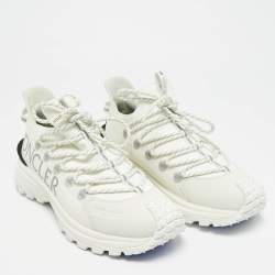 Pre Owned Moncler White Fabric and Rubber Trailgrip Lite2 Sneakers Size 40