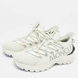 Pre Owned Moncler White Fabric and Rubber Trailgrip Lite2 Sneakers Size 40