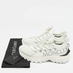 Pre Owned Moncler White Fabric and Rubber Trailgrip Lite2 Sneakers Size 40