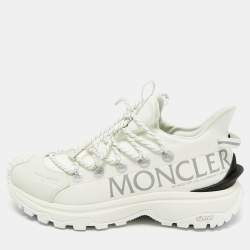 Pre Owned Moncler White Fabric and Rubber Trailgrip Lite2 Sneakers Size 40
