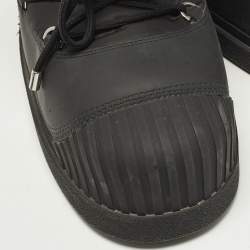 Pre Owned Moncler Uranus Shell Moon Size 41/42 Black Nylon and Rubber Ankle Length Boots
