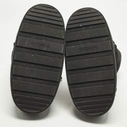 Pre Owned Moncler Uranus Shell Moon Size 41/42 Black Nylon and Rubber Ankle Length Boots