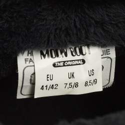 Pre Owned Moncler Uranus Shell Moon Size 41/42 Black Nylon and Rubber Ankle Length Boots