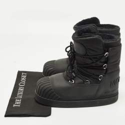 Pre Owned Moncler Uranus Shell Moon Size 41/42 Black Nylon and Rubber Ankle Length Boots