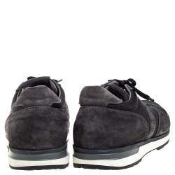 Moncler Black Mesh and Suede Lace Up Sneakers Size 42