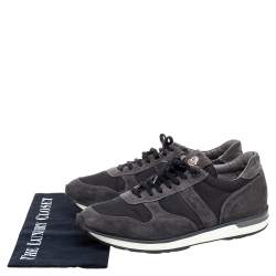 Moncler Black Mesh and Suede Lace Up Sneakers Size 42