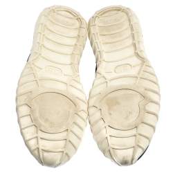 Pre Owned Moncler Blue Neoprene Emilien Lace Up Sneakers Size 44