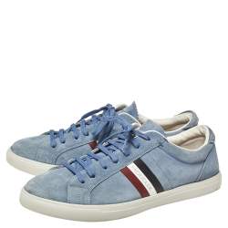 Moncler La Monaco Blue Suede Low Top Sneakers Size 43