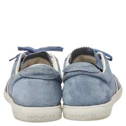 Moncler La Monaco Blue Suede Low Top Sneakers Size 43