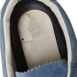 Moncler La Monaco Blue Suede Low Top Sneakers Size 43
