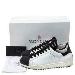 Moncler Black/White Leather Low Top Sneakers Size 42