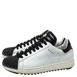 Moncler Black/White Leather Low Top Sneakers Size 42