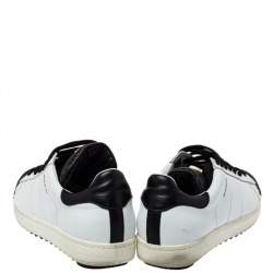 Moncler Black/White Leather Low Top Sneakers Size 42