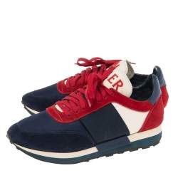 Pre Owned Moncler Tricolor Suede and Nylon Horace Low-Top Sneakers Size 42
