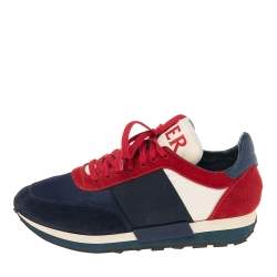 Pre Owned Moncler Tricolor Suede and Nylon Horace Low-Top Sneakers Size 42