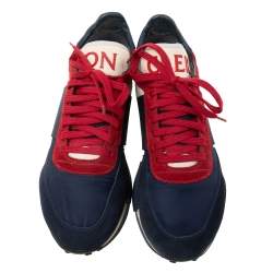 Pre Owned Moncler Tricolor Suede and Nylon Horace Low-Top Sneakers Size 42