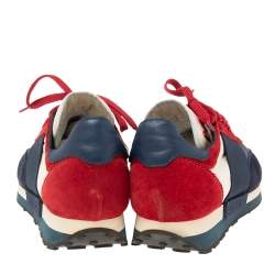 Pre Owned Moncler Tricolor Suede and Nylon Horace Low-Top Sneakers Size 42