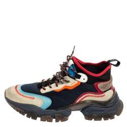 Moncler Multicolor Suede And Fabric No Trace Sneakers Size 42