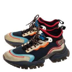 Moncler Multicolor Suede And Fabric No Trace Sneakers Size 42
