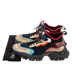 Moncler Multicolor Suede And Fabric No Trace Sneakers Size 42