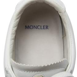 Pre Owned Moncler White Leather Low Top Sneakers Size 42