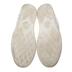 Pre Owned Moncler White Leather Low Top Sneakers Size 42
