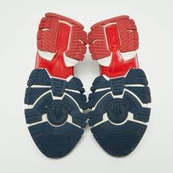 Pre Owned Moncler Navy Blue Suede And Leather Sneakers Size 42