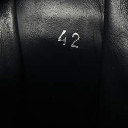 Pre Owned Moncler Navy Blue Suede And Leather Sneakers Size 42