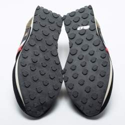 Moncler Multicolor Suede And Leather Sneakers Size 44