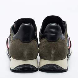 Moncler Multicolor Suede And Leather Sneakers Size 44