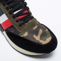 Moncler Multicolor Suede And Leather Sneakers Size 44