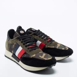 Moncler Multicolor Suede And Leather Sneakers Size 44