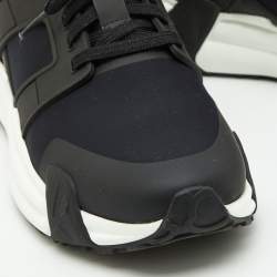 Moncler Black Neoprene and Rubber Horace Low-Top Sneakers Size 42