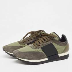 Moncler Tricolor Leather and Nylon Horace Sneakers Size 43