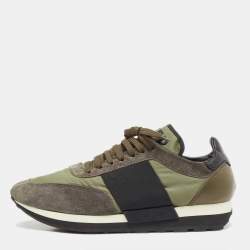 Moncler Tricolor Leather and Nylon Horace Sneakers Size 43