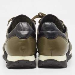 Moncler Tricolor Leather and Nylon Horace Sneakers Size 43