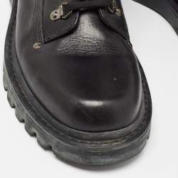 Moncler Black Lace Up Ankle Boots Size 42