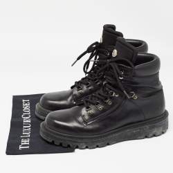 Moncler Black Lace Up Ankle Boots Size 42